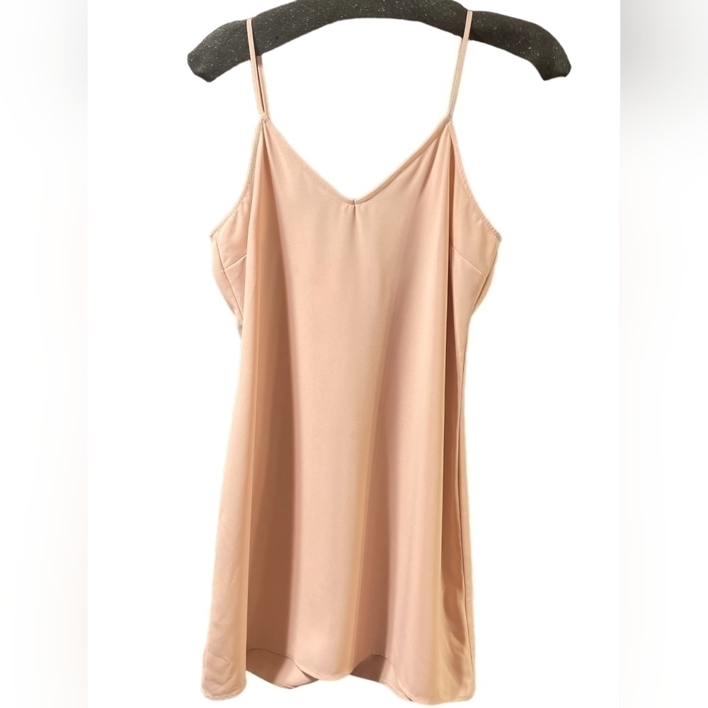 💕💕Love, Fire Pink Cami Slip Dress with Adjustable Spaghetti Strap…